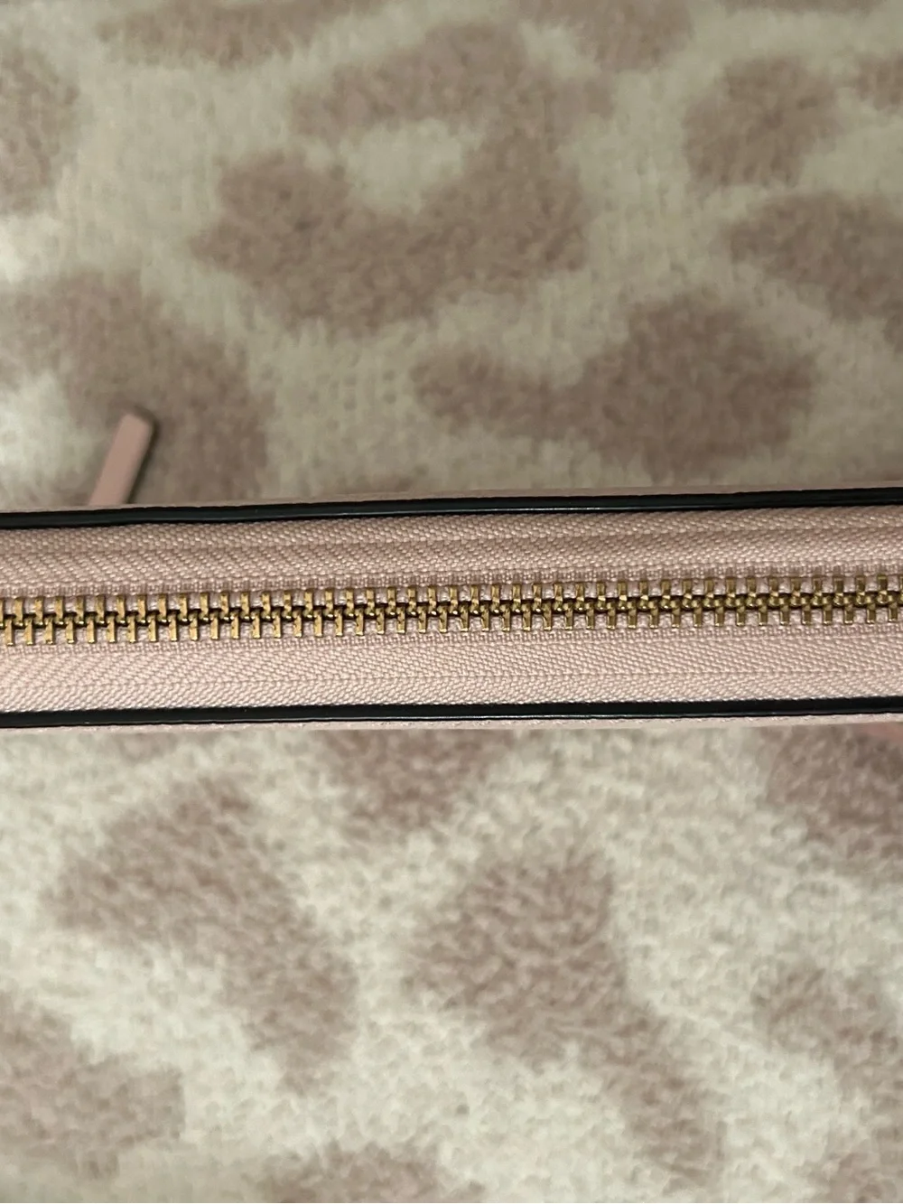 kate spade Wellesley Light Pink Zip personal size planner with Gold detail.